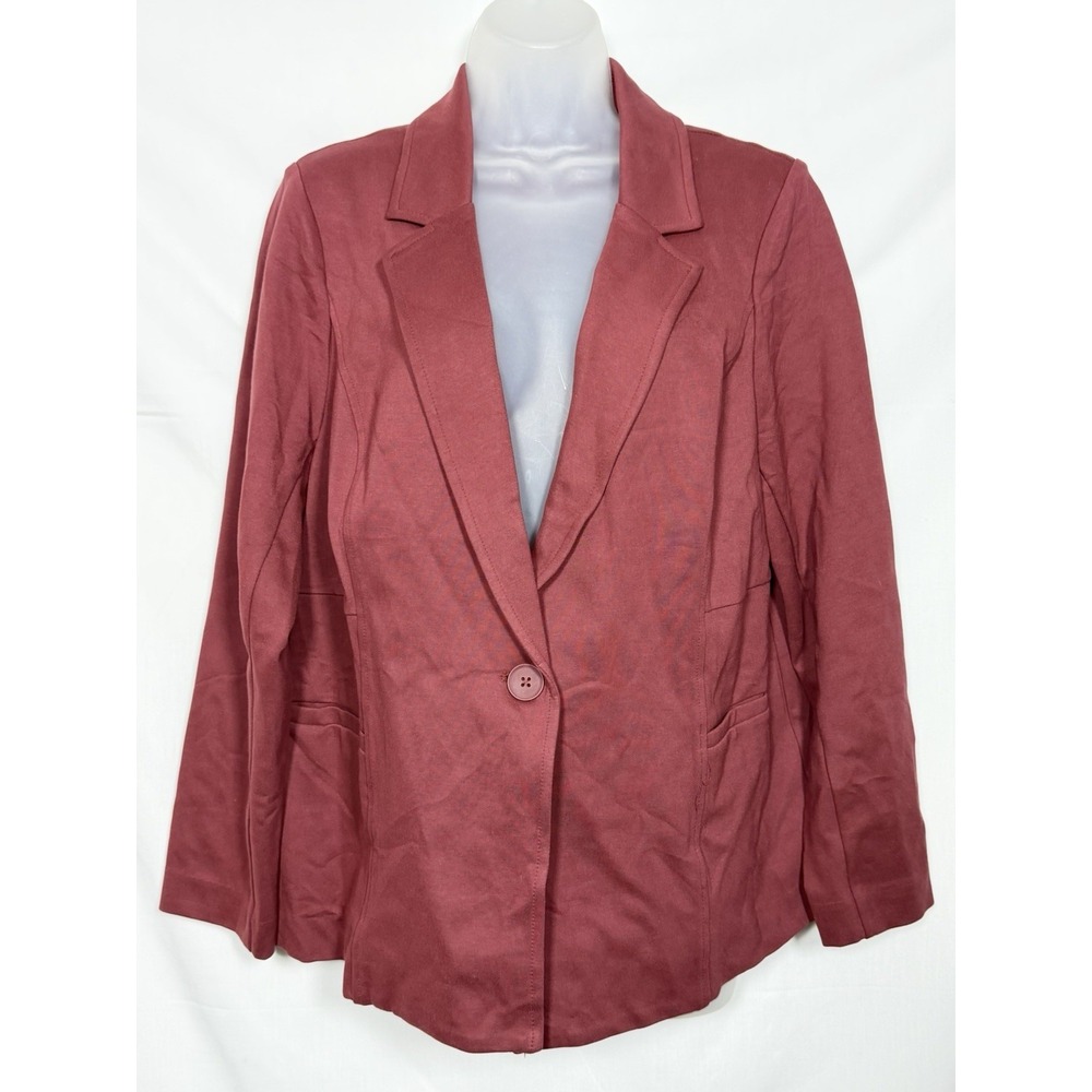 Torrid Studio Luxe Ponte Blazer 1X Red Stretch Tailored Career Jacket - Picture 2 of 13